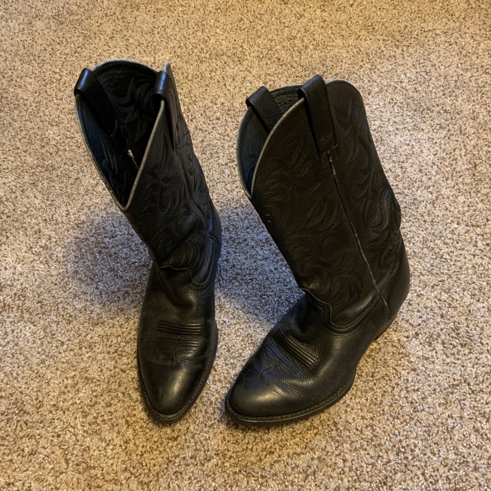 Ariat Cowboy Western Heritage Boots Men's 9EE Soft Black Leather Great Condition